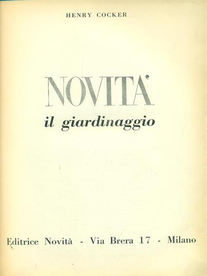 Novità Il giardinaggio - copertina