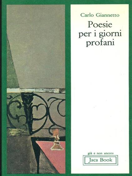 Poesie per i giorni profani - Carlo Giannetto - copertina