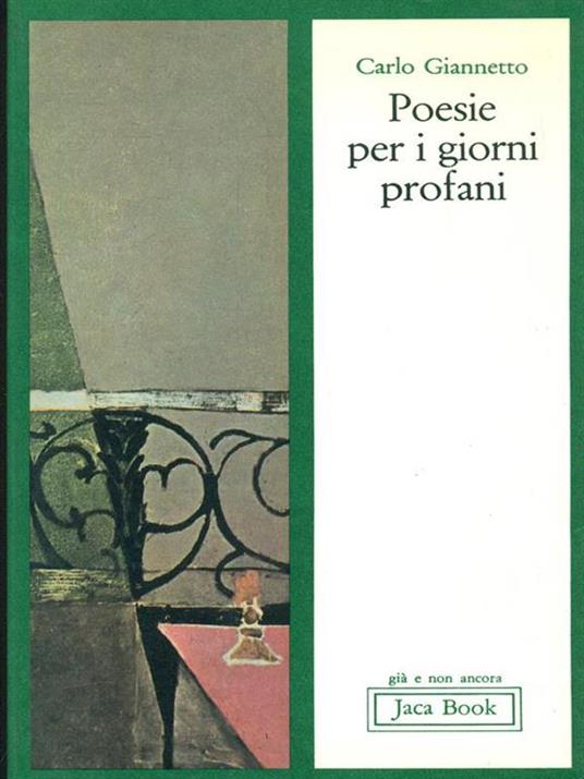 Poesie per i giorni profani - Carlo Giannetto - copertina