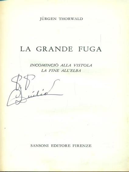 La grande fuga - Jurgen Thorwald - copertina