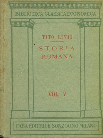Storia romana Vol. V - Tito Livio - copertina