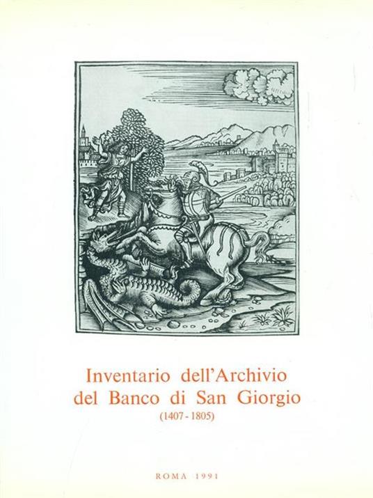 Inventario dell'archivio del Banco di SanGiorgio - Giuseppe Felloni - copertina