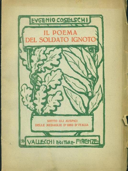 Il poema del soldato ignoto - copertina