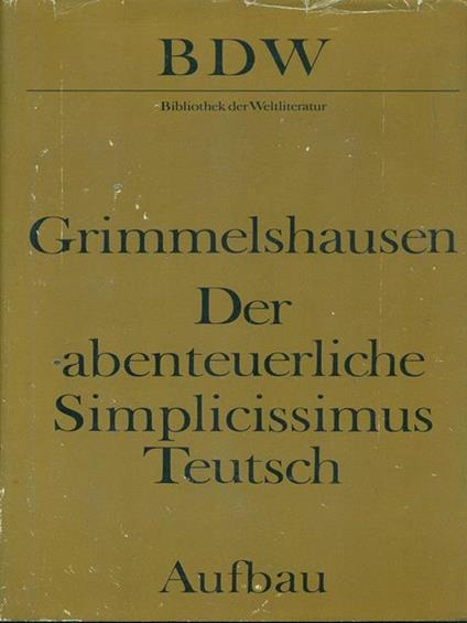 Der abenteuerliche Simplicissimus Teutsch - copertina