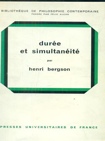 Duree et simultaneité - Henri Bergson - copertina