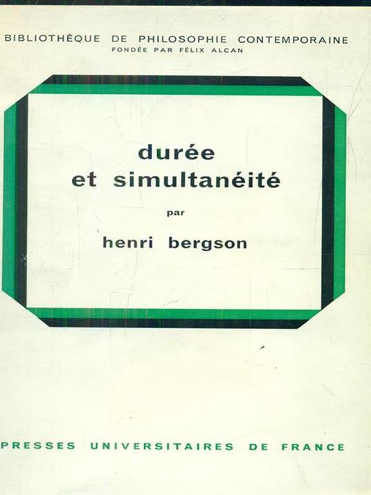 Duree et simultaneité - Henri Bergson - copertina