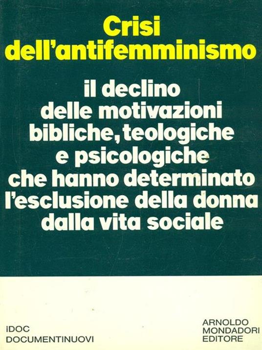 Crisi dell'antifemminismo - copertina