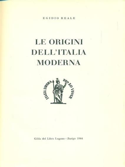 Le origini dell'Italia moderna - copertina