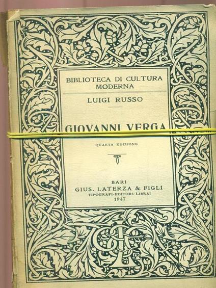 Giovanni Verga - Luigi Russo - copertina