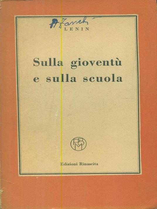 Sulla gioventù e sulla scuola - Lenin - copertina