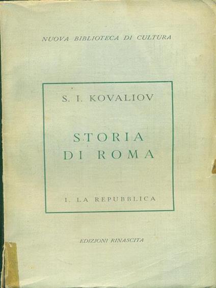 Storia di roma I la repubblica - copertina