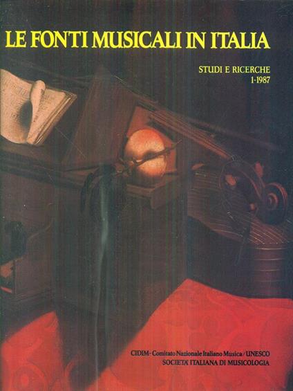 fonti musicali in Italia - studi e ricerche 1-1987 - copertina