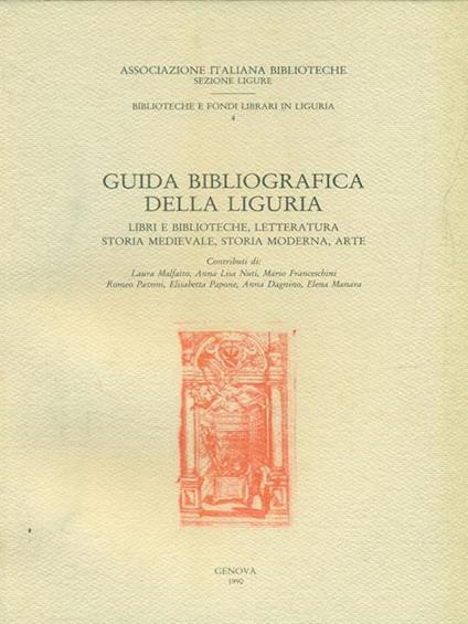 Guida bibliografica della Liguria - copertina