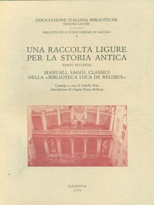 Una raccolta ligure per la storia antica parte seconda - copertina
