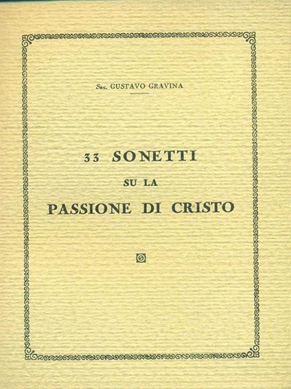 sonetti su la passionedi Cristo - Gustavo Gravina - copertina
