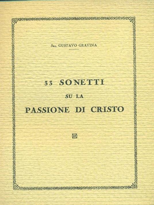 sonetti su la passionedi Cristo - Gustavo Gravina - copertina