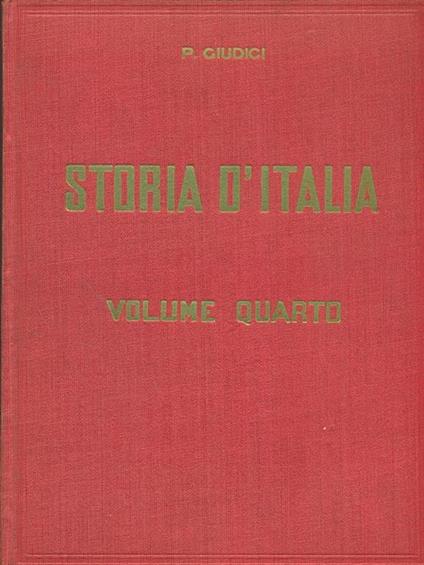 Storia d'Italia volume quarto - Paolo Giudici - copertina