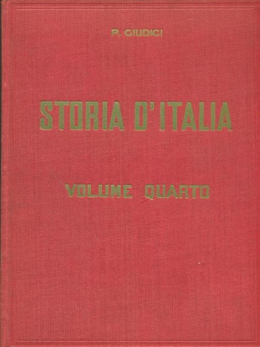 Storia d'Italia volume quarto - Paolo Giudici - copertina