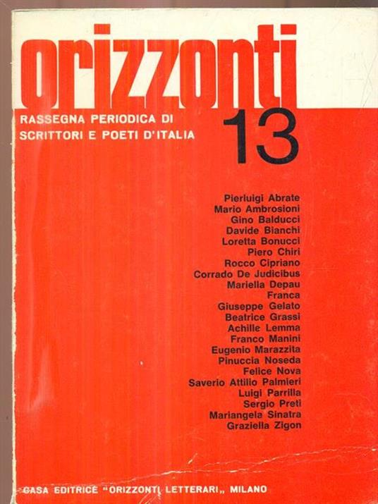 Orizzonti 13 - copertina