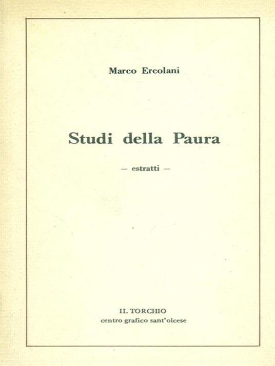 Studi della paura - Marco Ercolani - copertina
