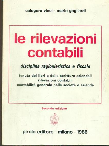 Le rilevazioni contabili - Alfonso Vinci - copertina