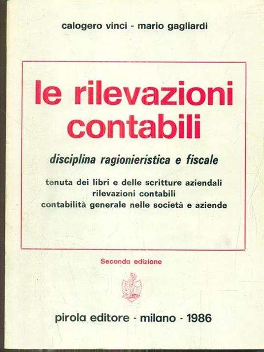 Le rilevazioni contabili - Alfonso Vinci - copertina