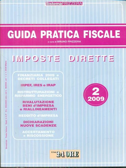 Guida pratica fiscale. Imposte dirette vol. 2A - Bruno Frizzera - copertina