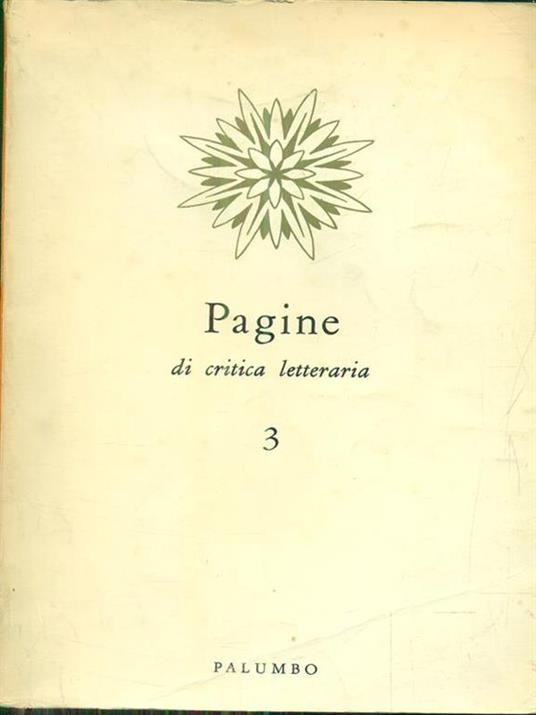Pagine di critica letteraria 3 - copertina