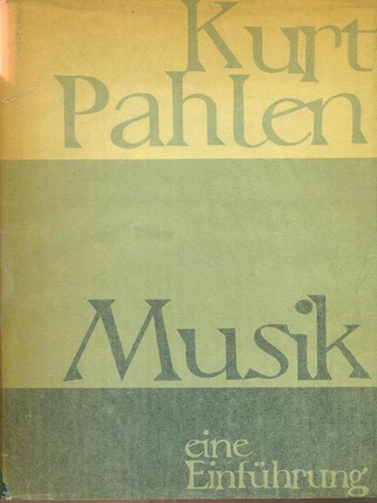 Musik - Kurt Pahlen - copertina