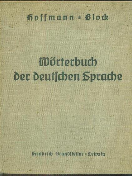 Worterbuch der deutschen sprache - Peter Friedrich Ludwig Hoffmann - copertina