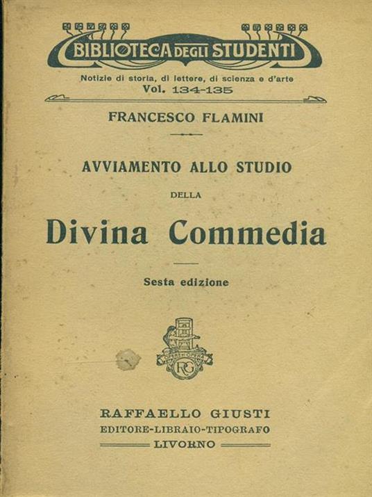 Avviamento allo studio della Divina Commedia - copertina