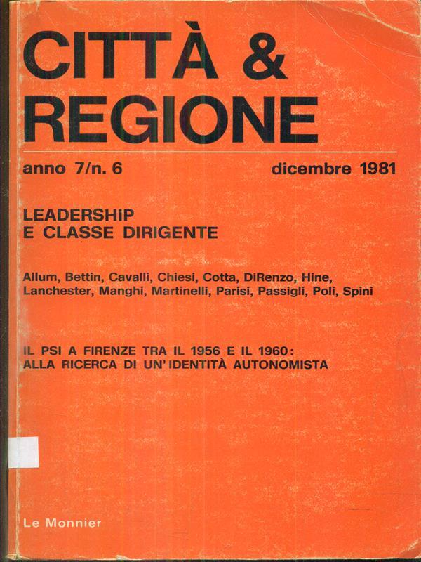 Città & regione anno 7 / N. 6 / dicembre 1981