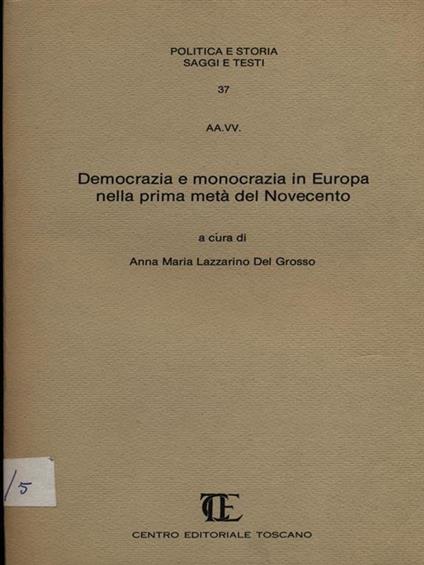Democrazia e monocrazia nella prima metà del Novecento - copertina