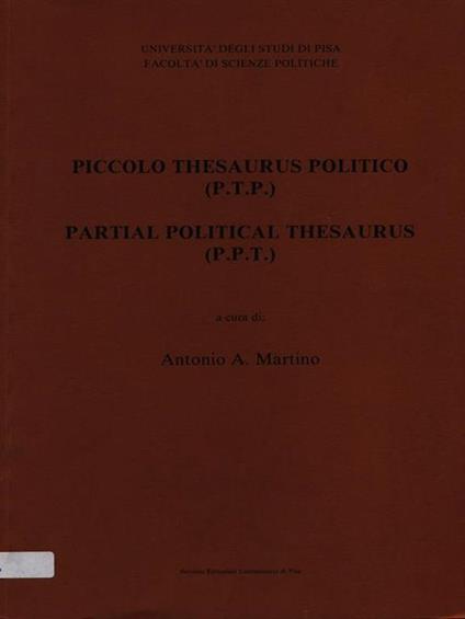 Piccolo thesaurus politico - Antonio Martino - copertina