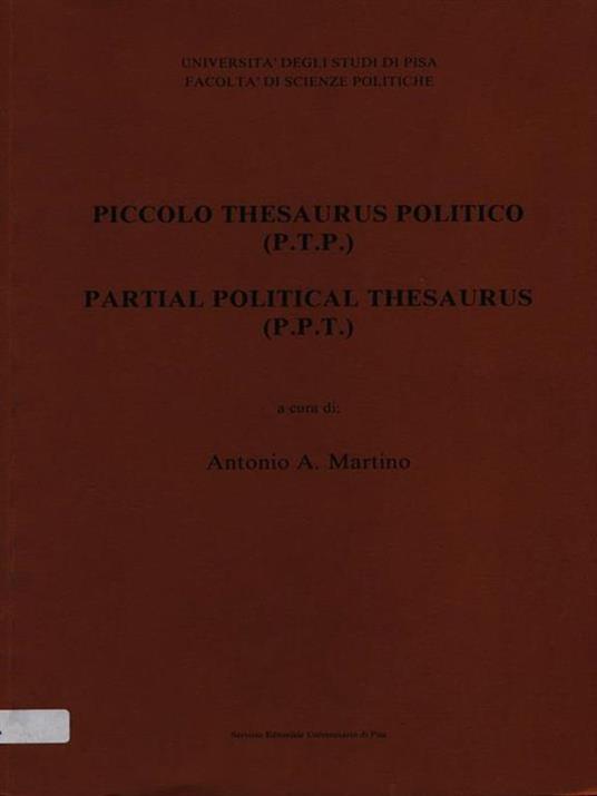 Piccolo thesaurus politico - Antonio Martino - copertina