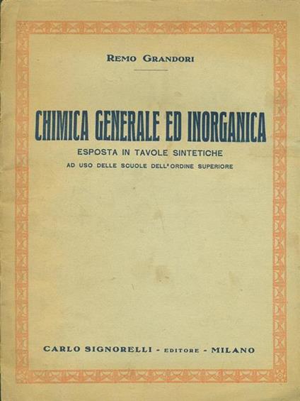 Chimica generale ed inorganica - Remo Grandori - copertina