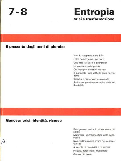 Entropia. N. 7/8 - copertina