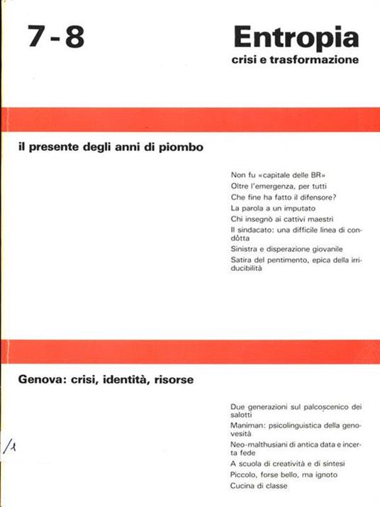 Entropia. N. 7/8 - copertina