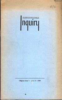 Inquiry. Offprint from Volume 11/1968 - 2