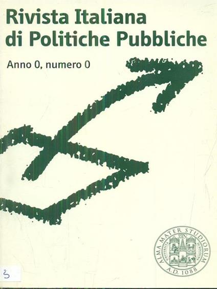 Rivista italiana di politiche pubbliche anno0 numero 0 - copertina