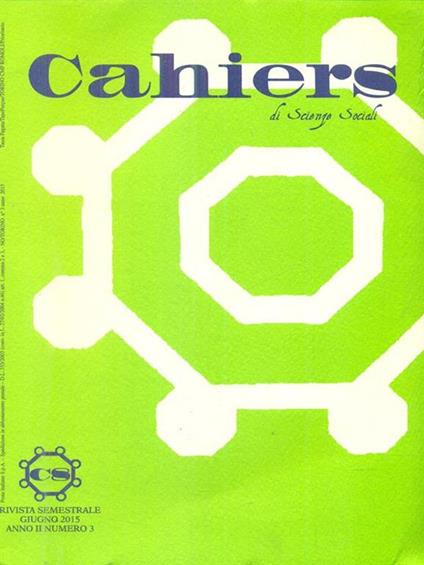 Cahiers di scienze sociali 3 / giugno 2015 - copertina