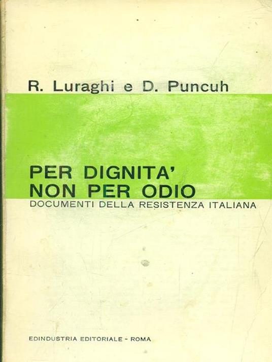 Per dignità non per odio - Luraghi,Puncuh - copertina