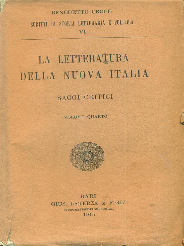 La letteratura della nuova italia 4