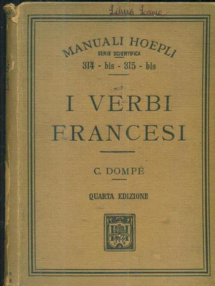 I verbi francesi - Carlo Dompé - copertina