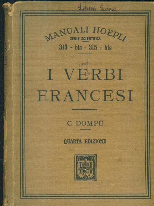 I verbi francesi - Carlo Dompé - copertina