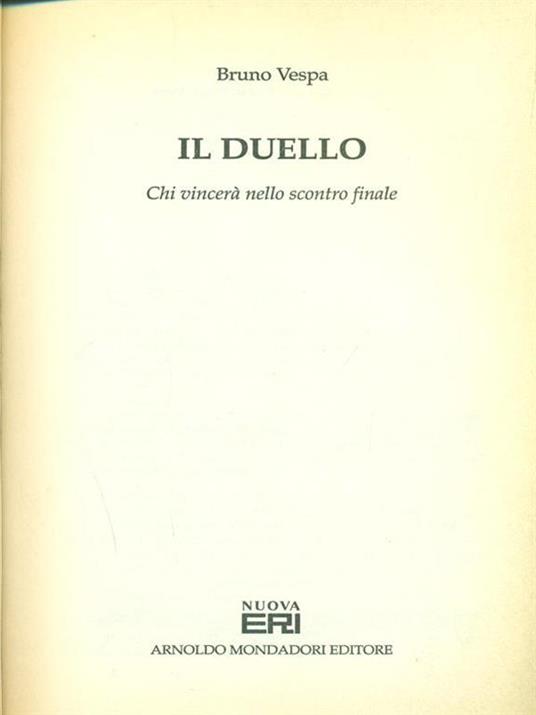 Il Duello - Bruno Vespa - copertina
