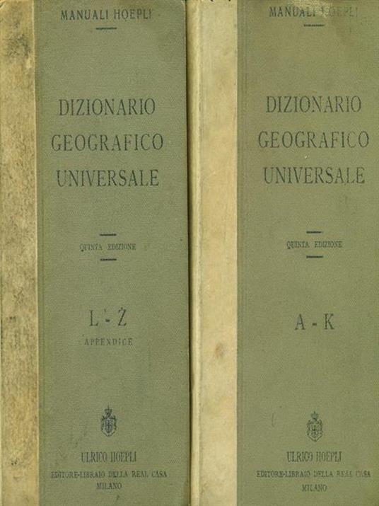 Dizionario geografico universale vol. I-II - copertina