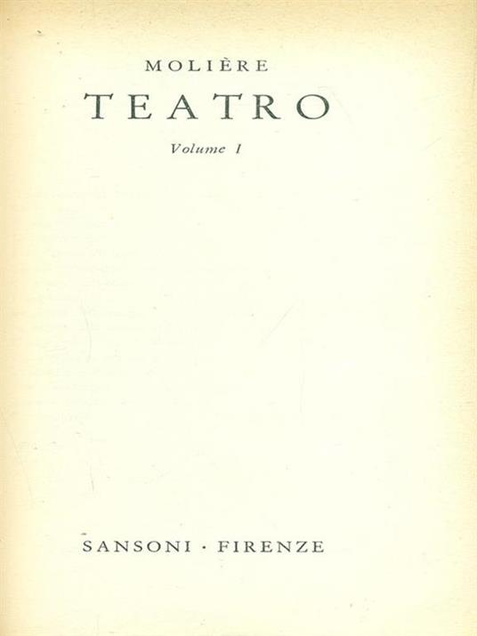 Teatro vol. I-II - Molière - copertina