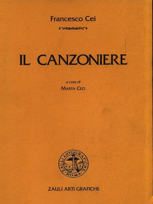 Il canzoniere - Francesco Cei - copertina