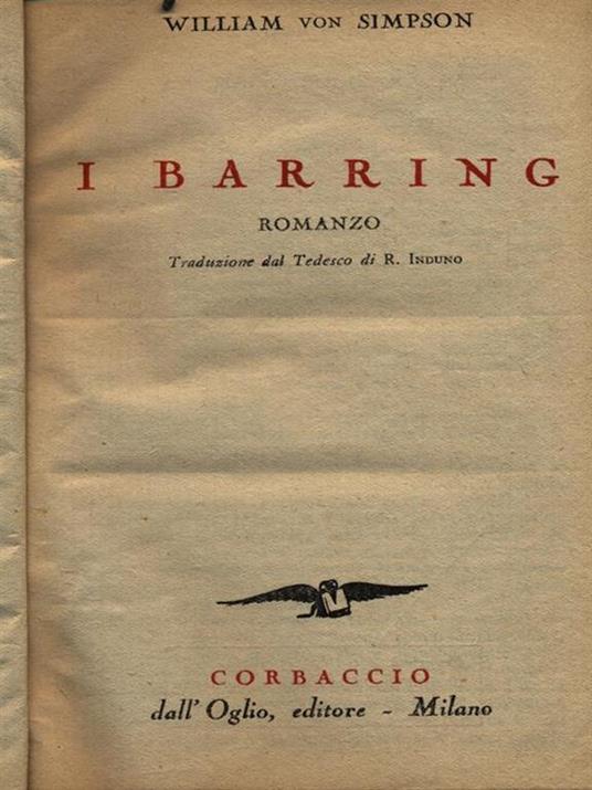 I Barring - William von Simpson - copertina
